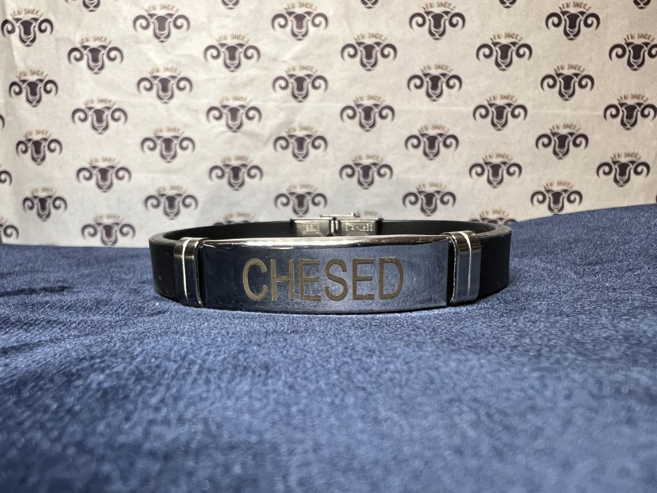 Single Bracelet - "Chesed" - Black Band/Stainless