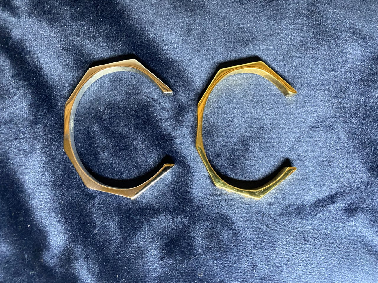 NEW! Bracelet Set: THICK Bangles Metallic Silver and Gold