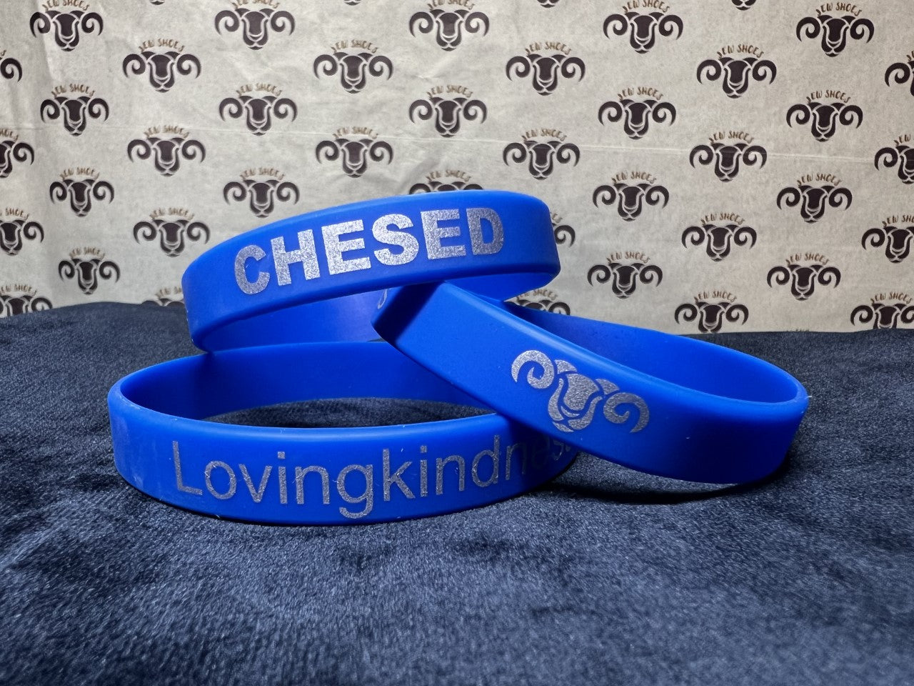 Single Wristband - "Chesed & Lovingkindness" - Blue Silicone Wristband