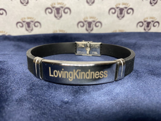 Single Bracelet - "Lovingkindness" - Black Band/Stainless