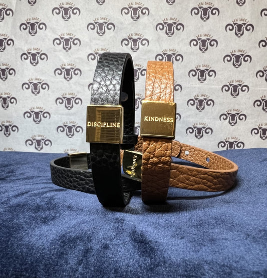 Single Bracelet - "Kindness" - Leather Wrap