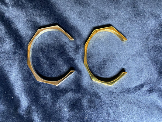 NEW! Bracelet Set: THICK Bangles Metallic Silver and Gold